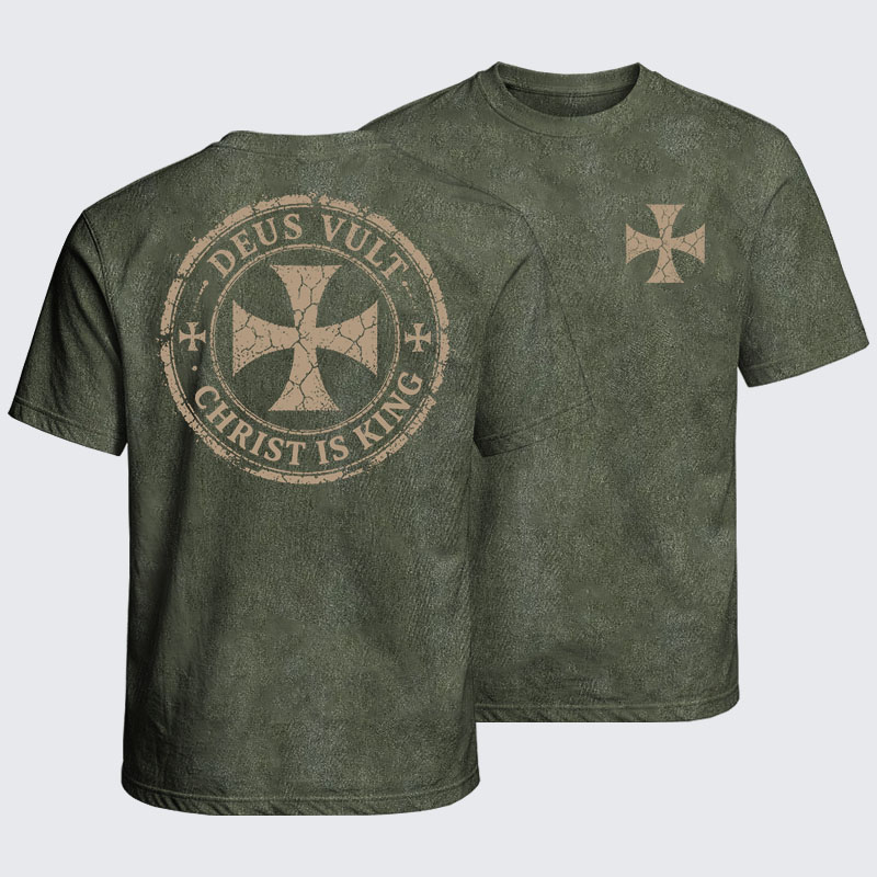 Washed T-Shirt - Deus Vult Christ Is King