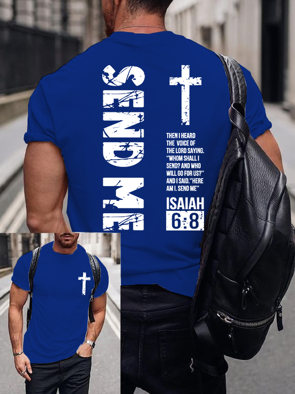 Send Me Isaiah 6:8  Jesus God Christian Cotton T-Shirt
