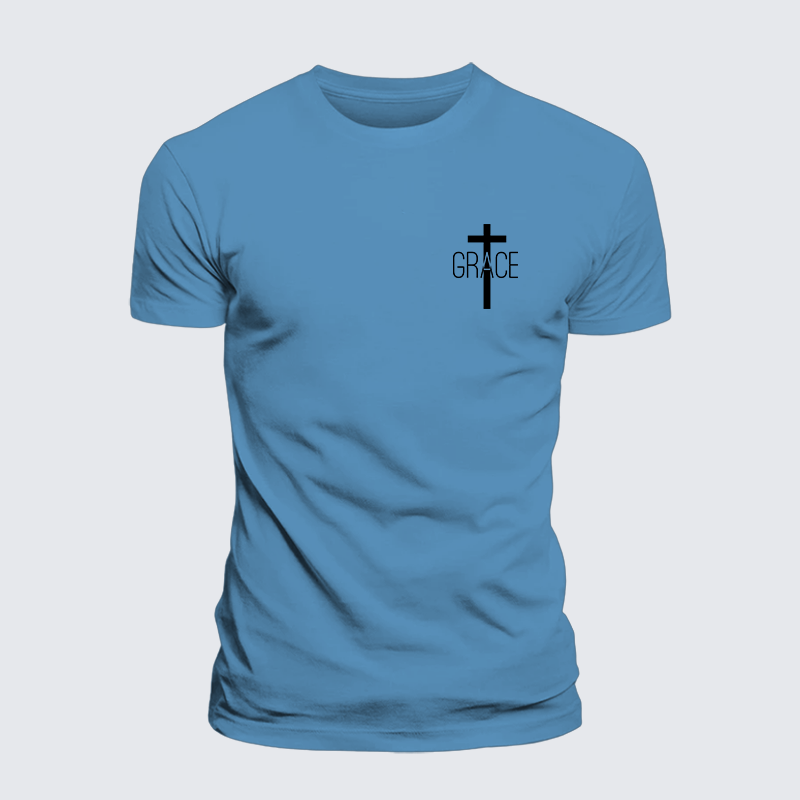 Grace Cross Jesus God Christian Premium Mercerized Cotton Tee