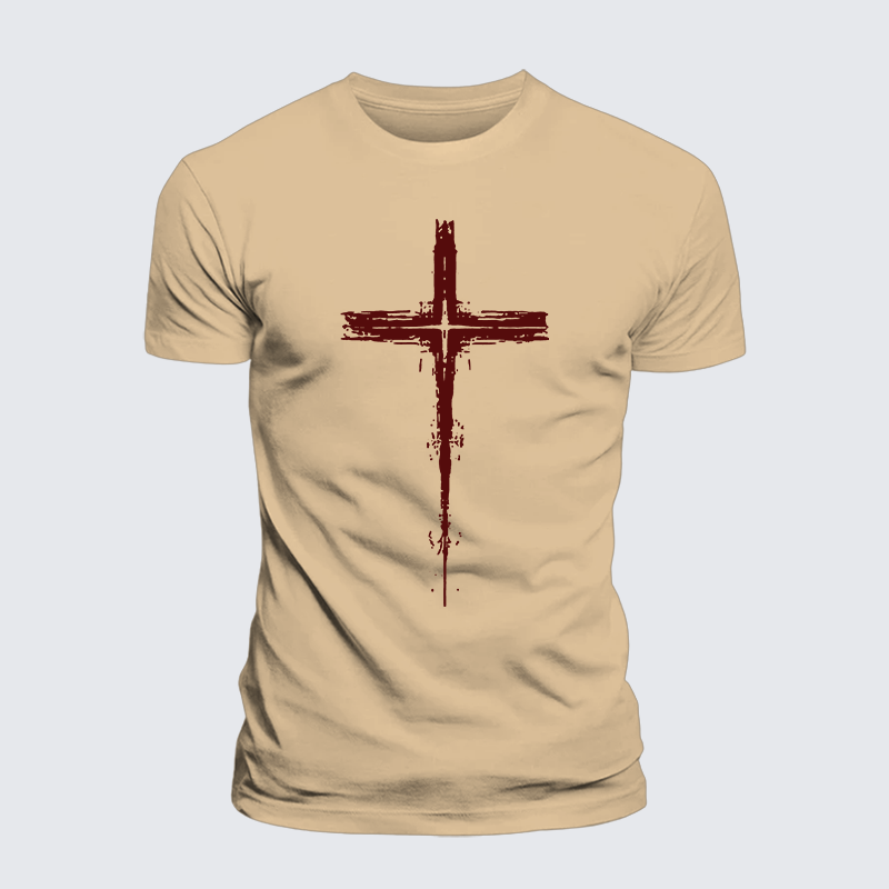 Light of Cross Jesus God Christian Premium Mercerized Cotton Tee