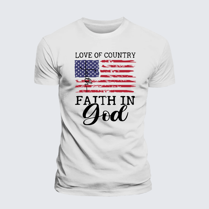 Faith In God Jesus God Christian Premium Mercerized Cotton Tee
