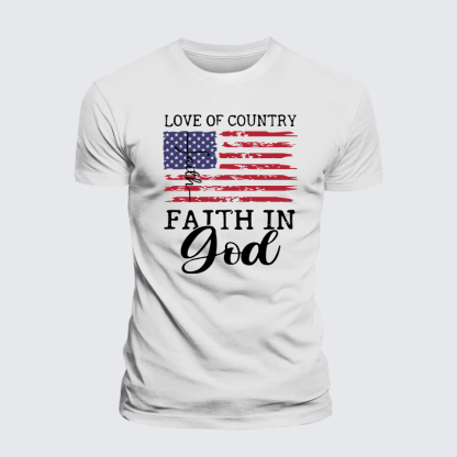 Faith In God Jesus God Christian Premium Mercerized Cotton Tee