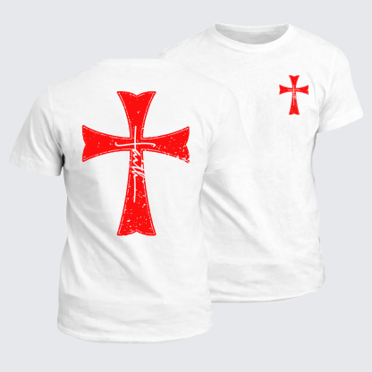 Knights Templar Crusader Cross Jesus God Christian Cotton T-Shirt