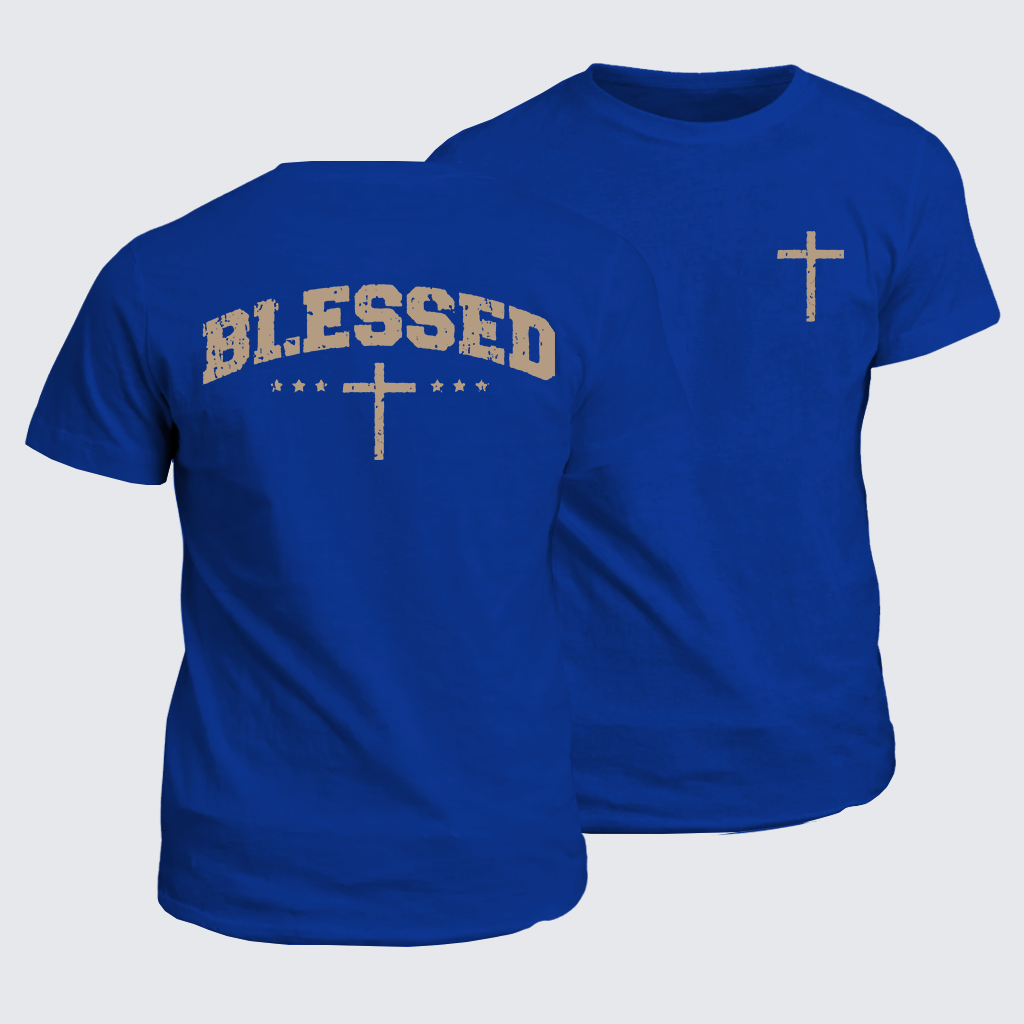 Blessed Cross Jesus God Christian Cotton T-Shirt