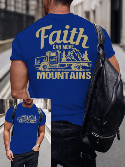 Faith Can Move Mountains Jesus God Christian Cotton T-Shirt
