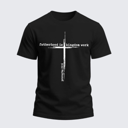 Heavyweight Cotton Tee - Fatherhood is Kingdom Work