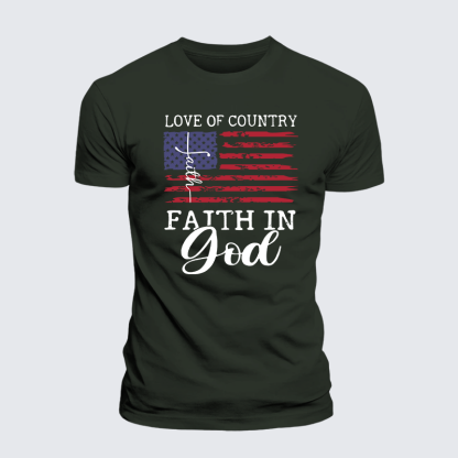 Faith In God Jesus God Christian Premium Mercerized Cotton Tee