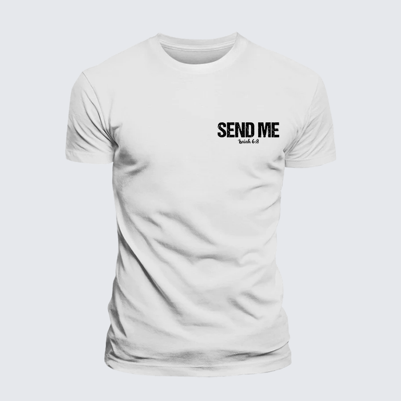 Isaiah 6:8 - SEND ME Jesus God Christian Premium Mercerized Cotton Tee