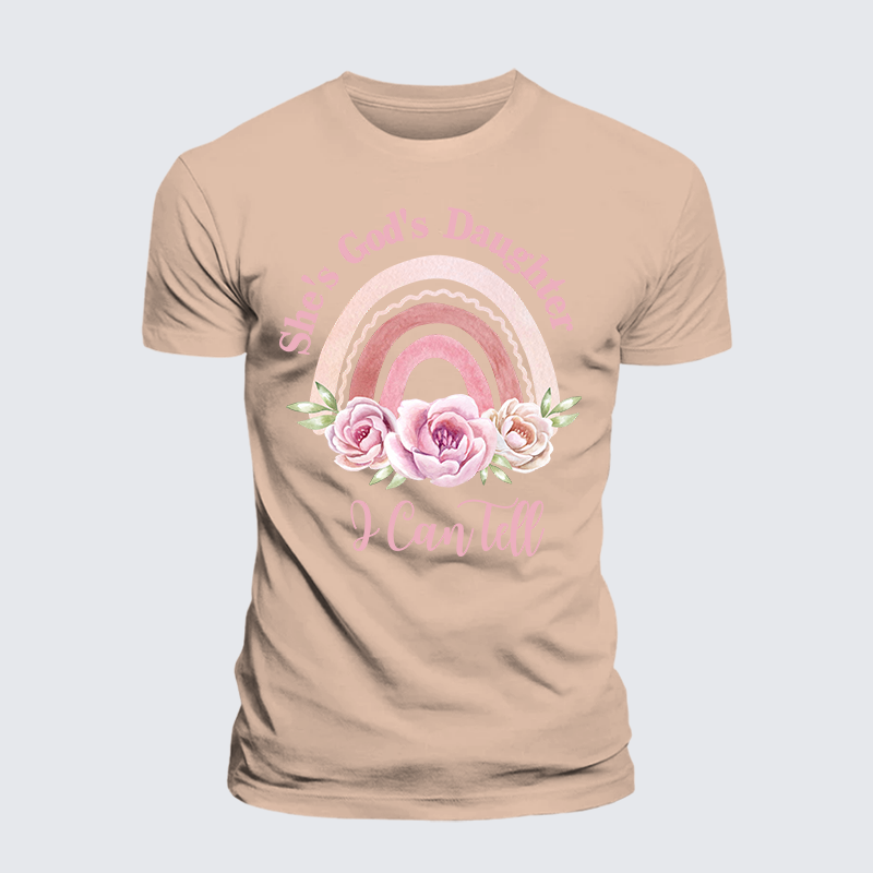 She's God's Daughter I Can Tell Jesus God Christian Premium Mercerized Cotton Tee