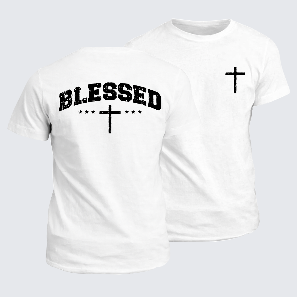 Blessed Cross Jesus God Christian Cotton T-Shirt