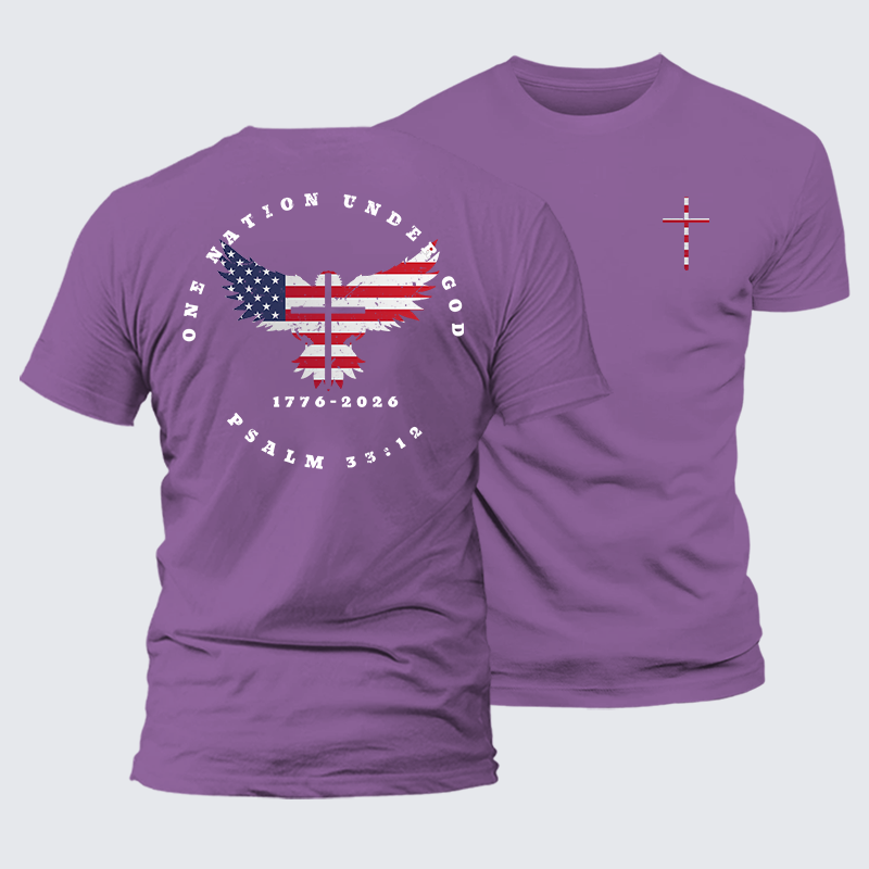 One Nation Under God Jesus God Christian Premium Mercerized Cotton Tee