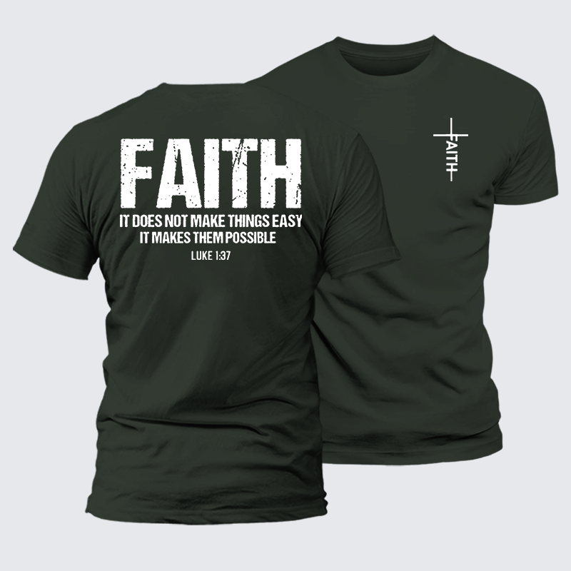 Faith Jesus God Christian Premium Mercerized Cotton Tee