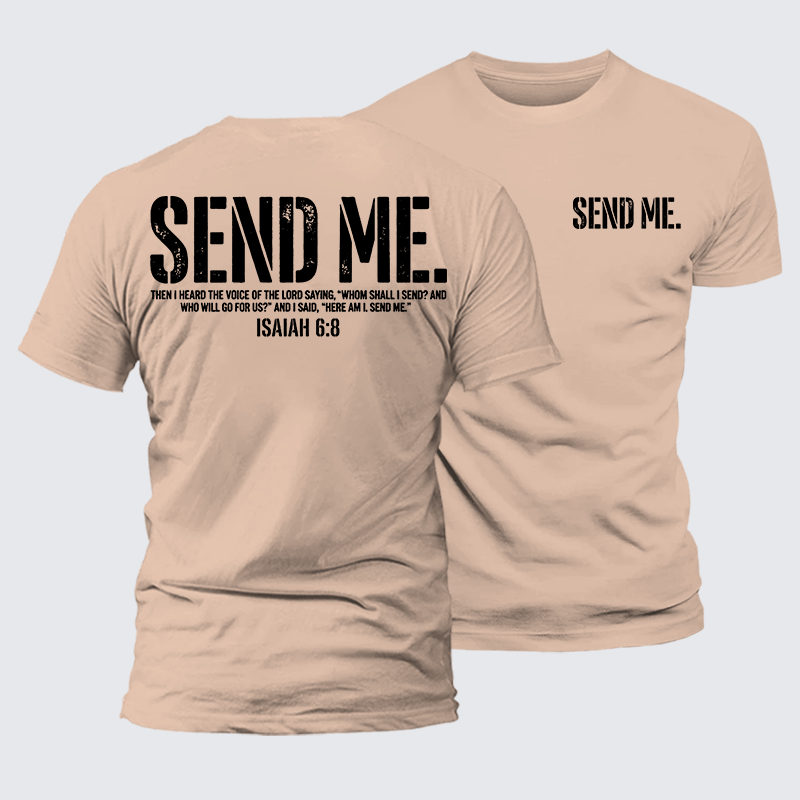 Send Me Isaiah 6:8 Jesus God Christian Premium Mercerized Cotton Tee