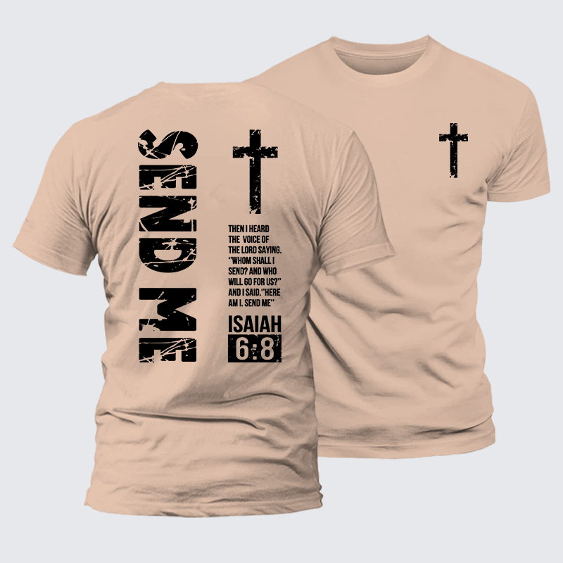Send Me Isaiah 6:8 Christian Premium Mercerized Cotton Tee