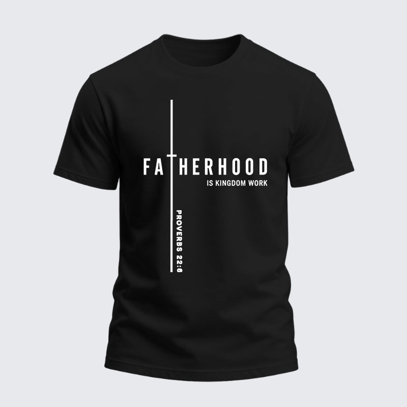 Heavyweight Cotton Tee - Fatherhood is Kingdom Work