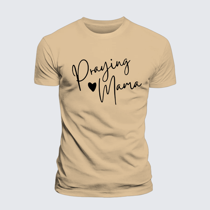 Praying Mama Jesus God Christian Premium Mercerized Cotton Tee
