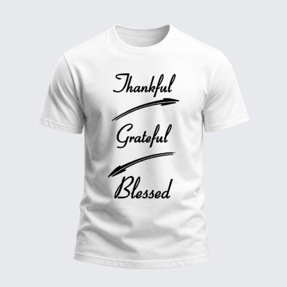 Heavyweight Cotton Tee - Thankful Grateful Blessed
