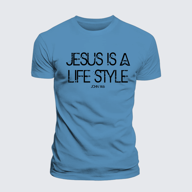 Jesus Is A Life Style Jesus God Christian Premium Mercerized Cotton Tee
