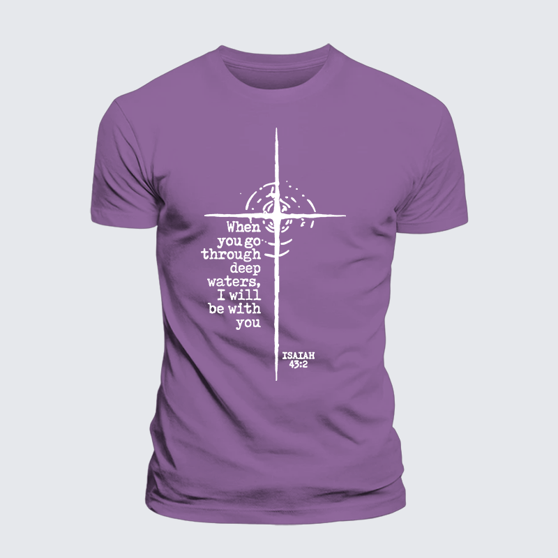 Be With You Jesus God Christian Premium Mercerized Cotton Tee