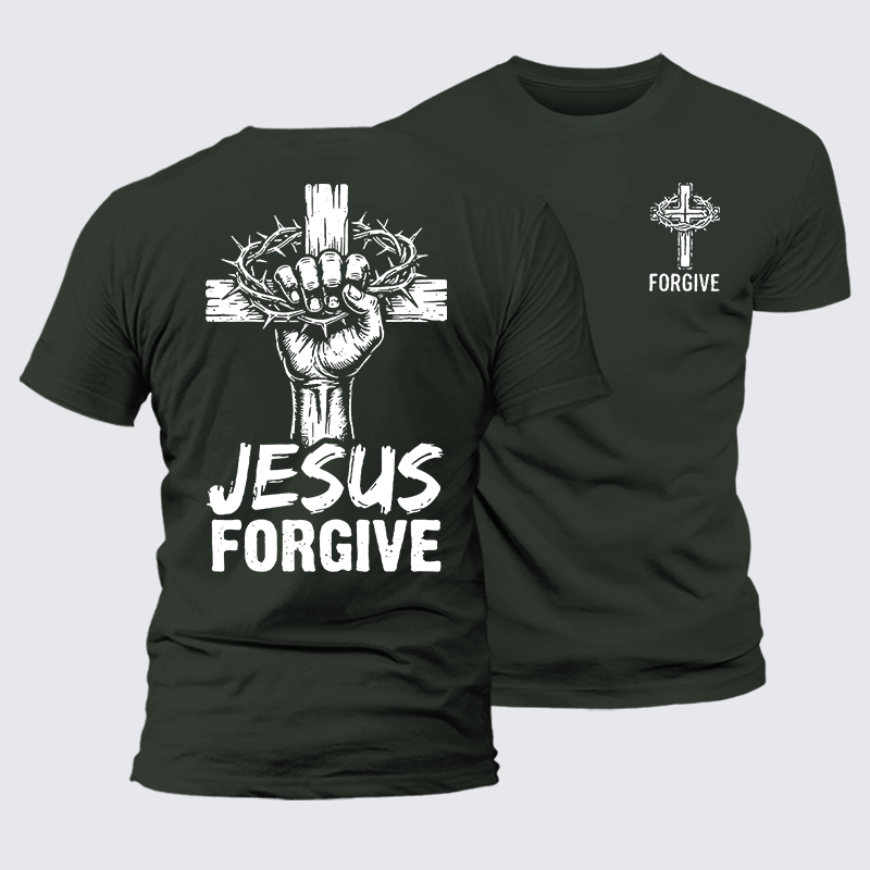 Jesus Forgiven Jesus God Christian Premium Mercerized Cotton Tee
