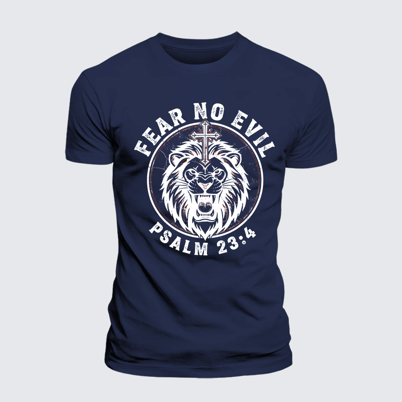 Fear No Evil Jesus God Christian Premium Mercerized Cotton Tee