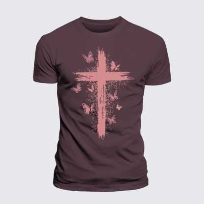 Butterfly Jesus God Christian Premium Mercerized Cotton Tee