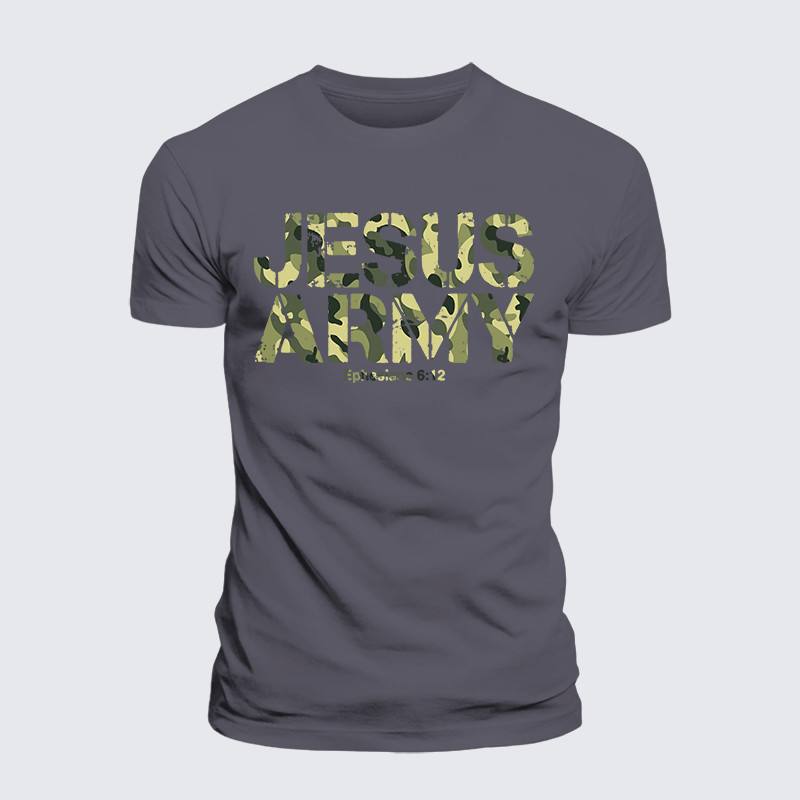 Jesus Army Jesus God Christian Premium Mercerized Cotton Tee