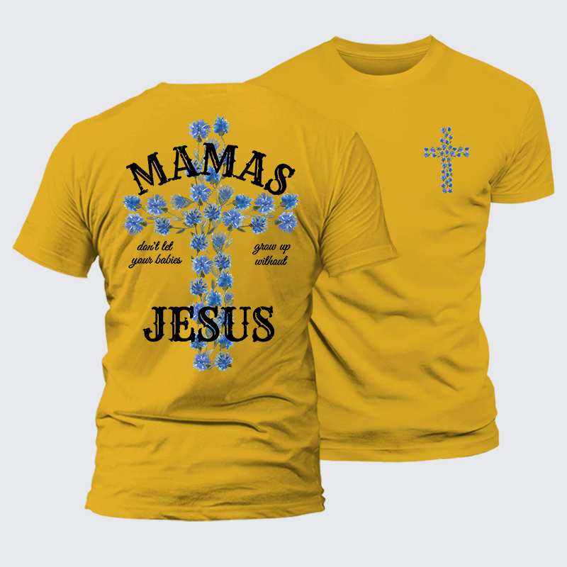 Blossoms Of Faith And Love Jesus God Christian Premium Mercerized Cotton Tee