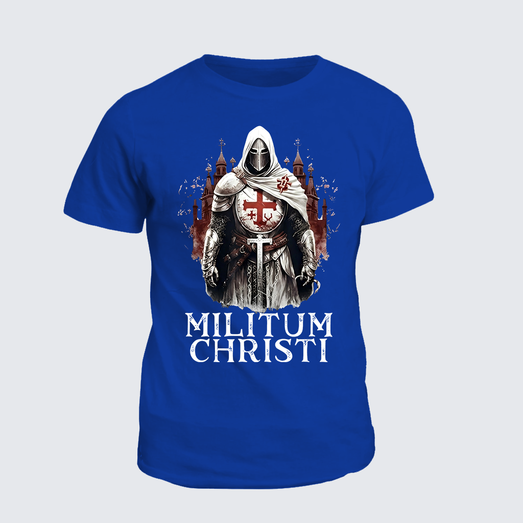 Knight Catholic Religious Military Crusader  Jesus God Christian Cotton T-Shirt