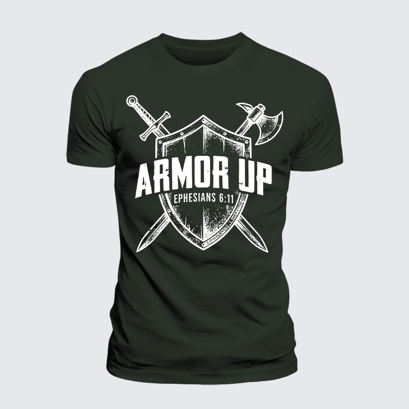 Armor Up Jesus God Christian Premium Mercerized Cotton Tee