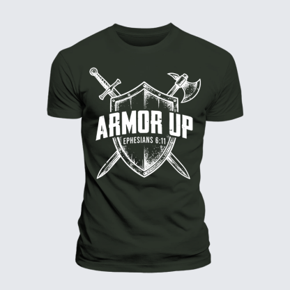 Armor Up Jesus God Christian Premium Mercerized Cotton Tee