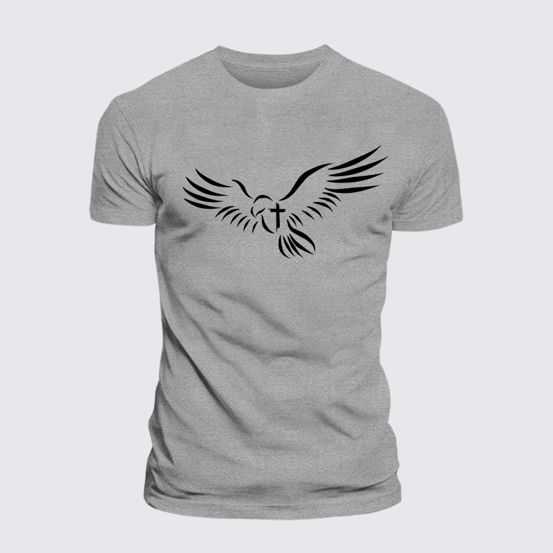 Wings Like Eagles Jesus God Christian Cotton T-Shirt