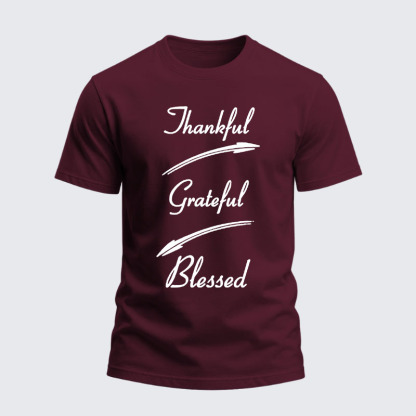 Heavyweight Cotton Tee - Thankful Grateful Blessed