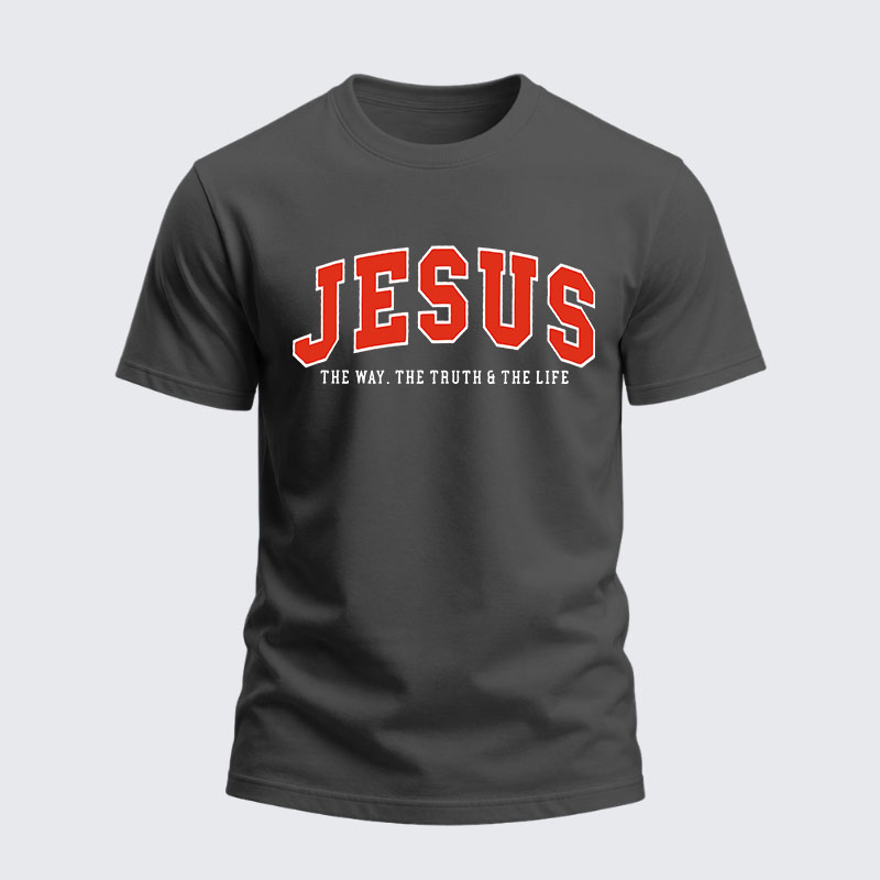 Heavyweight Cotton Tee - Jesus The Way The Truth And The Life