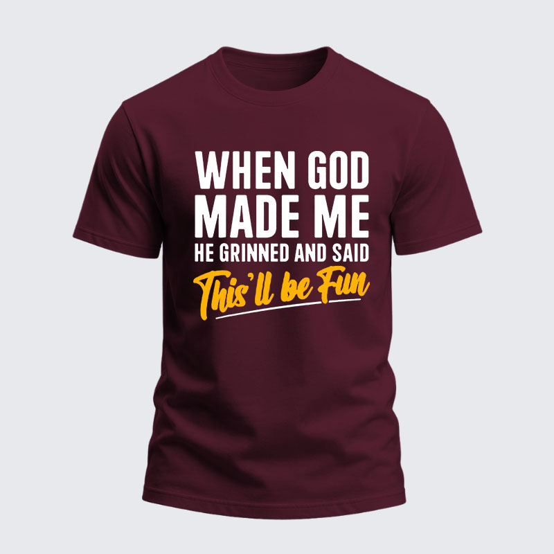 Heavyweight Cotton Tee - When God Made Me