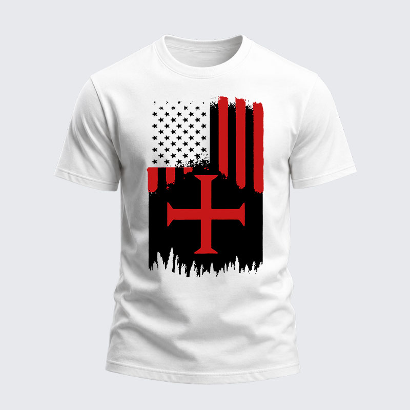 Heavyweight Cotton Tee - Crusader Flag