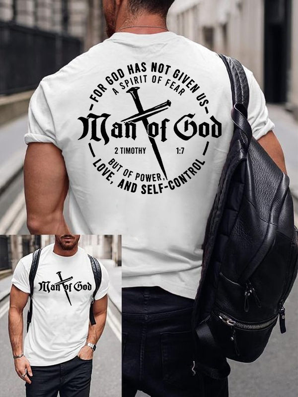 Man of God Jesus God Christian Cotton T-Shirt