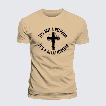 It's Not A Religion It's A Relationship Jesus God Christian Premium Mercerized Cotton Tee
