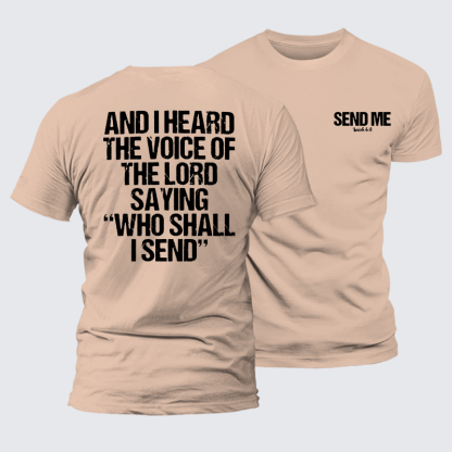 Send Me Isaiah 6:8 Jesus God Christian Premium Mercerized Cotton Tee