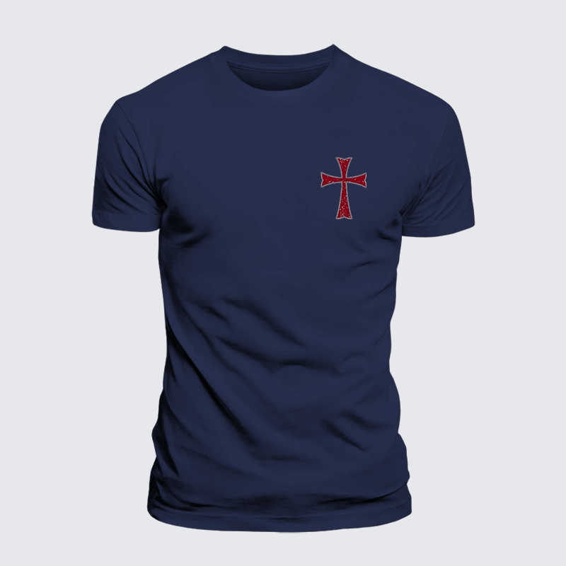 Knights Templar Crusader Cross Jesus God Christian Premium Mercerized Cotton Tee
