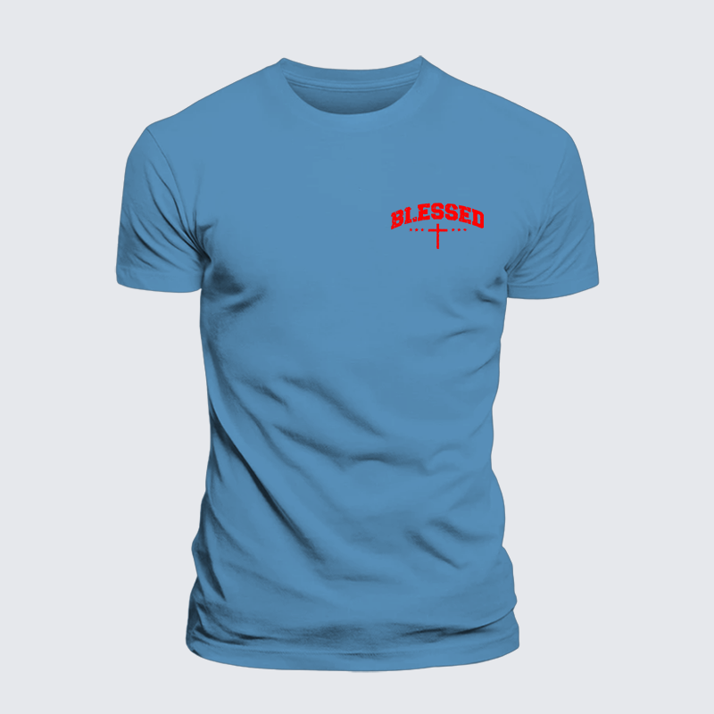 Blessed Cross Jesus God Christian Premium Mercerized Cotton Tee