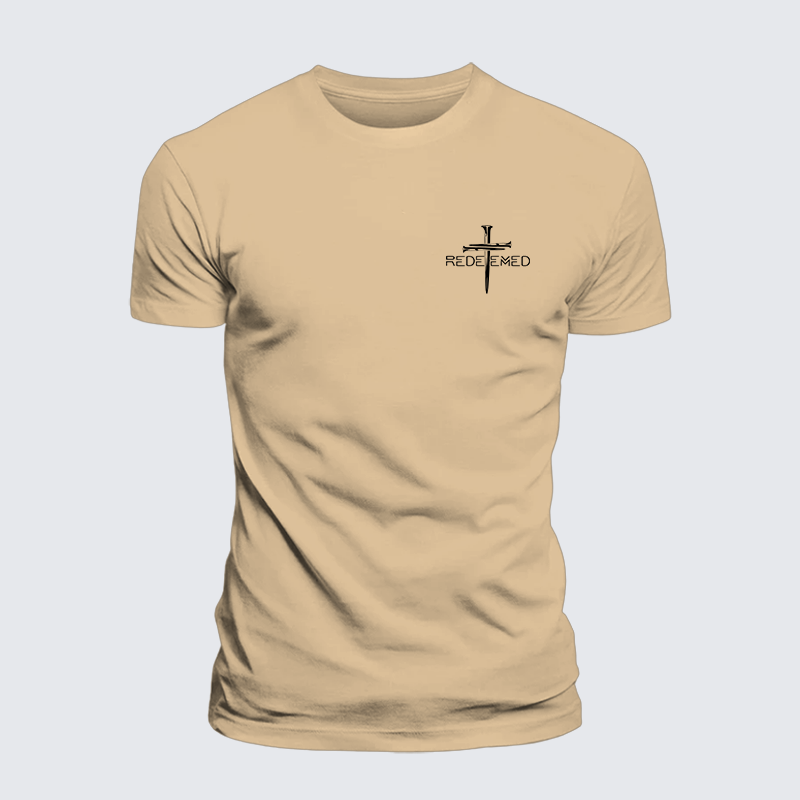 Cross Nails Redeemed Jesus God Christian Premium Mercerized Cotton Tee