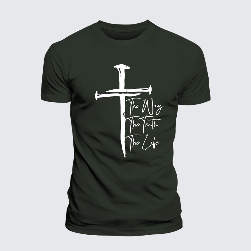 Jesus The Way The Truth The Life Jesus God Christian Premium Mercerized Cotton Tee