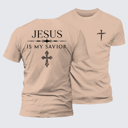Jesus Is My Savior Jesus God Christian Premium Mercerized Cotton Tee