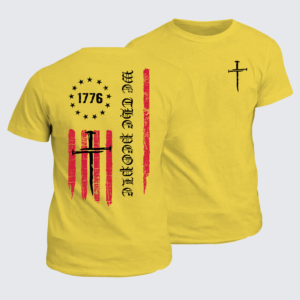 We The People  Flag Cross Jesus God Christian Cotton T-Shirt