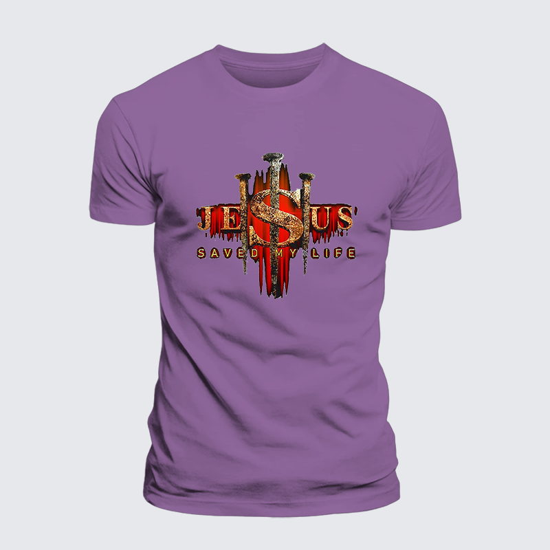 Jesus Saved My Life Jesus God Christian Premium Mercerized Cotton Tee