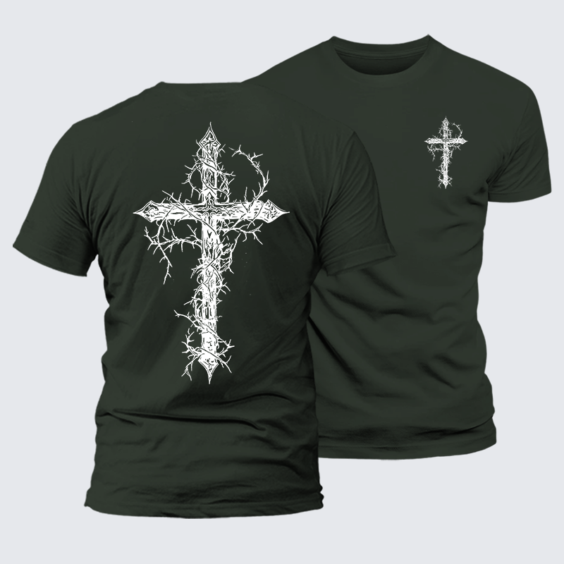 Cross Jesus God Christian Premium Mercerized Cotton Tee