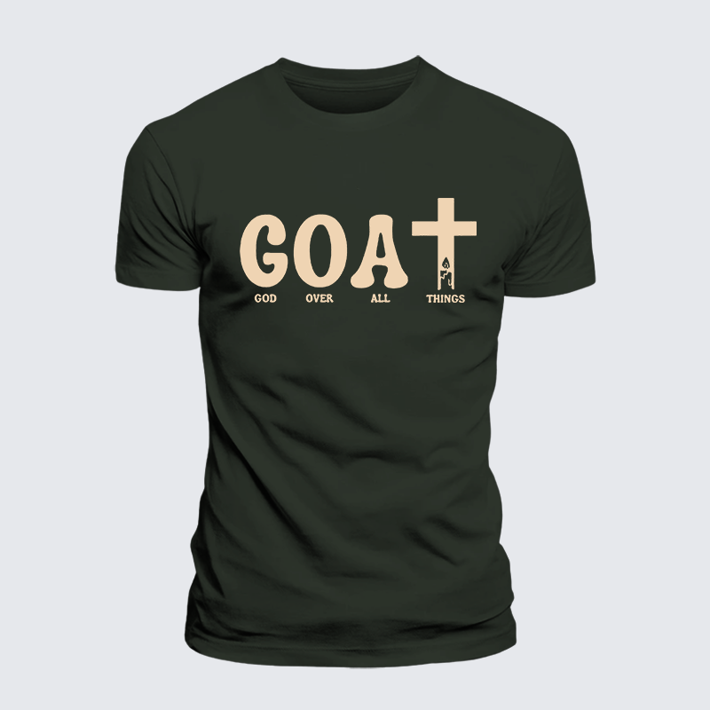 God Over All Things Jesus God Christian Premium Mercerized Cotton Tee