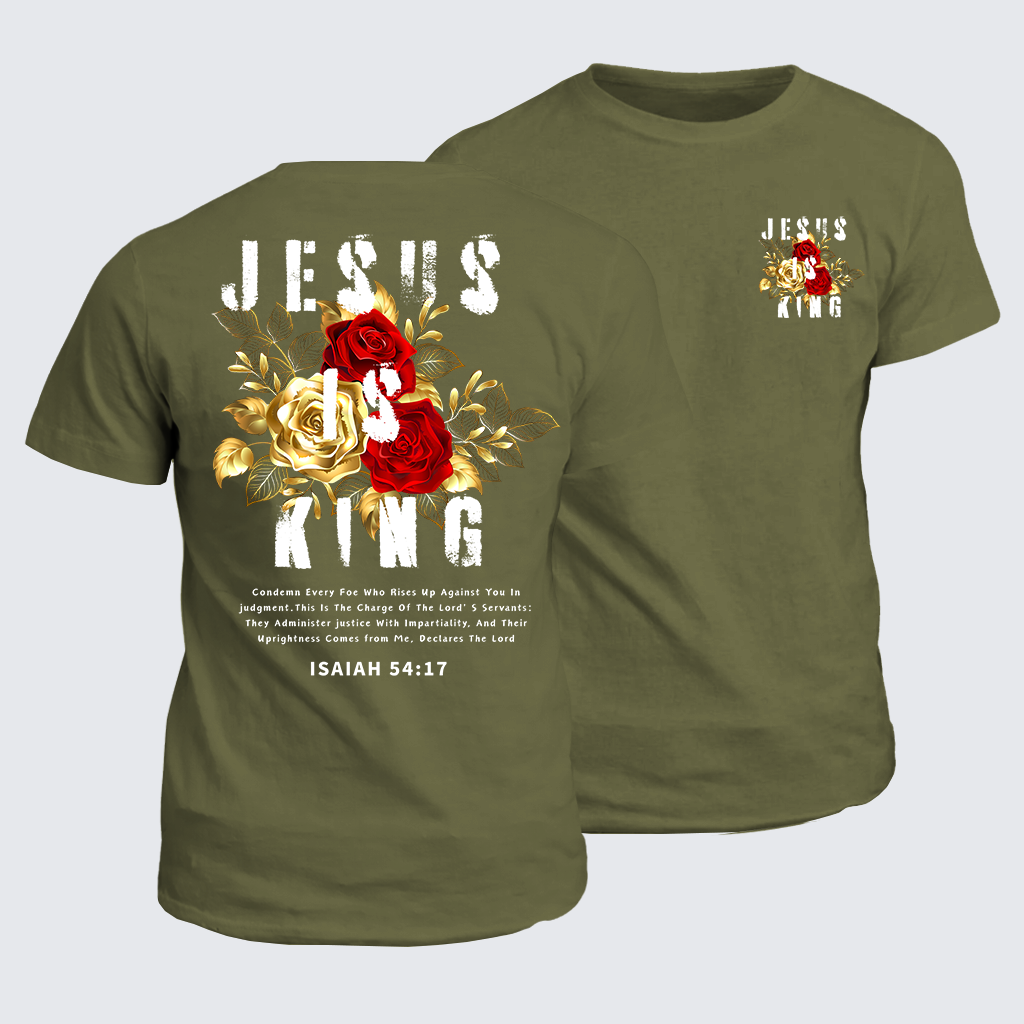 Jesus Is King Jesus God Christian Cotton T-Shirt