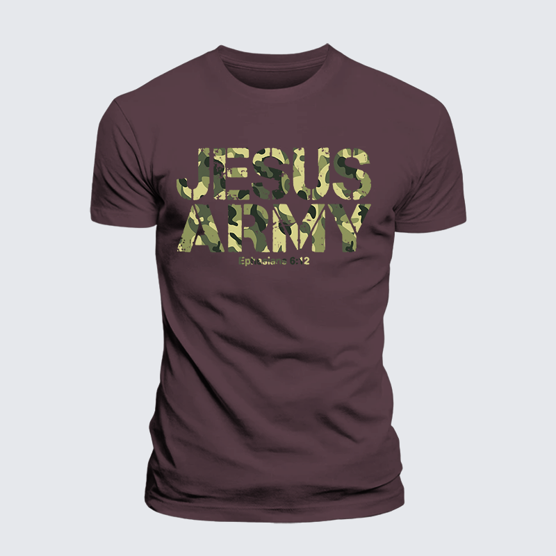 Jesus Army Jesus God Christian Premium Mercerized Cotton Tee